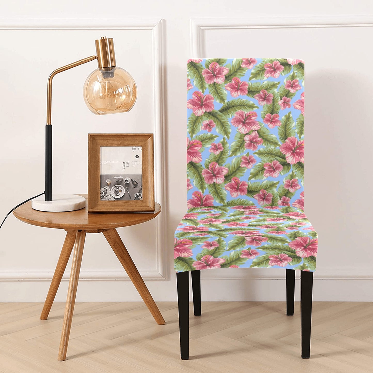 Tropical Flower Print Design LKS301 Dining Chair Slipcover
