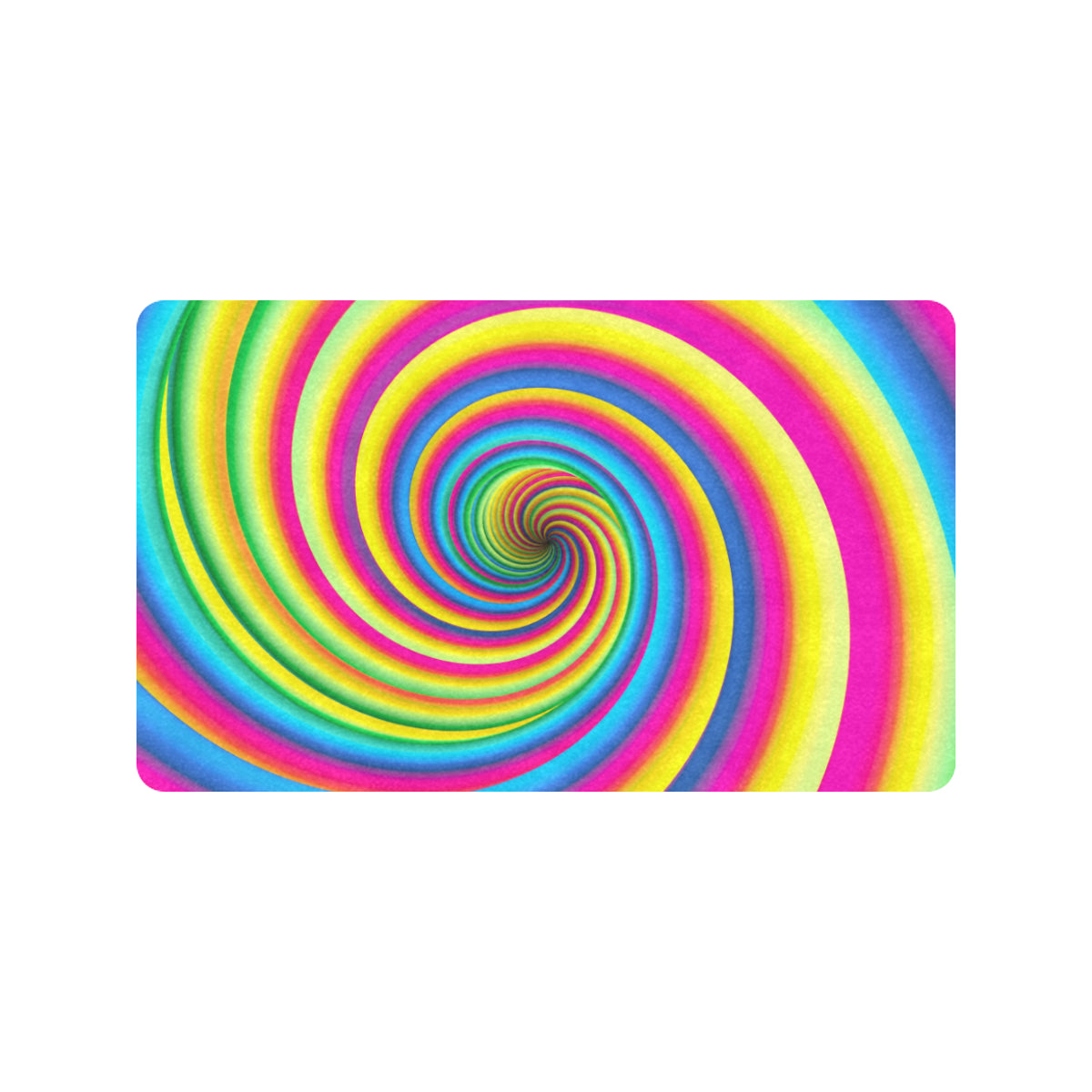Vortex Twist Swirl Rainbow Design Rubber Doormat