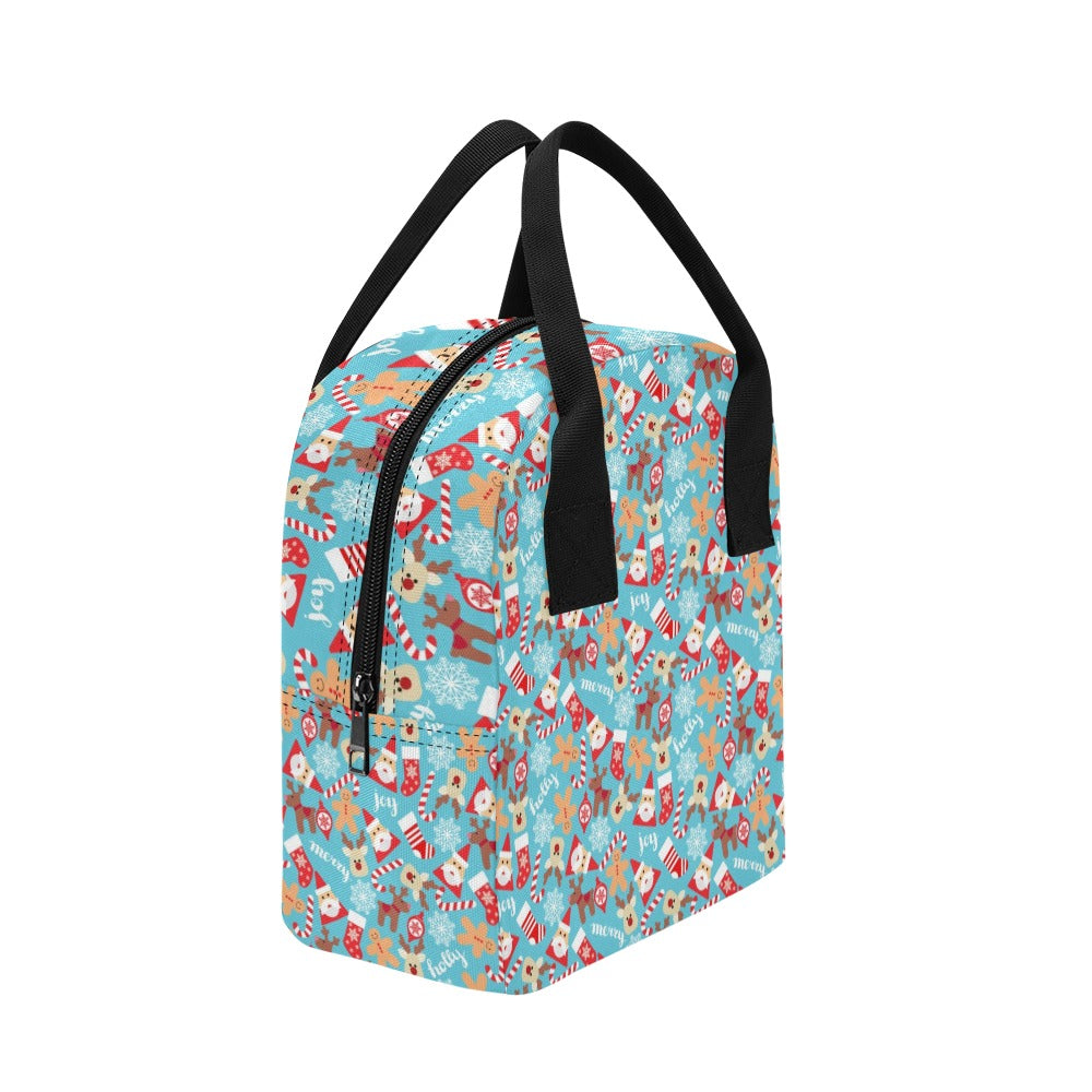 Santa Christmas Themed Print Design LKS306 Insulated Lunch Bag