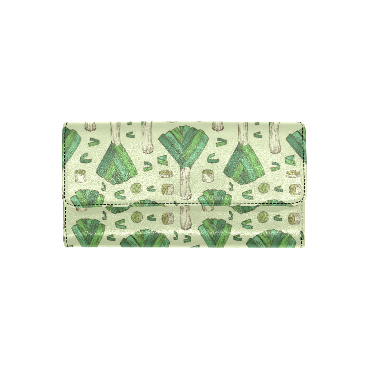 Leek Pattern Print Design 04 Women's Trifold Wallet