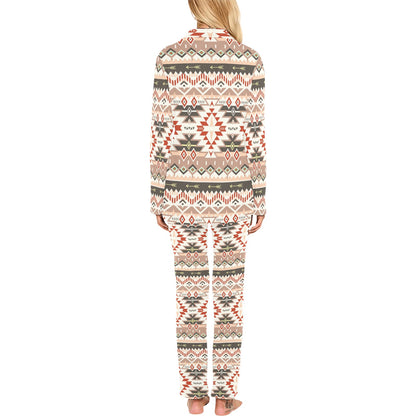 Aztec Pattern Print Design 05 Women's Long Pajama Set