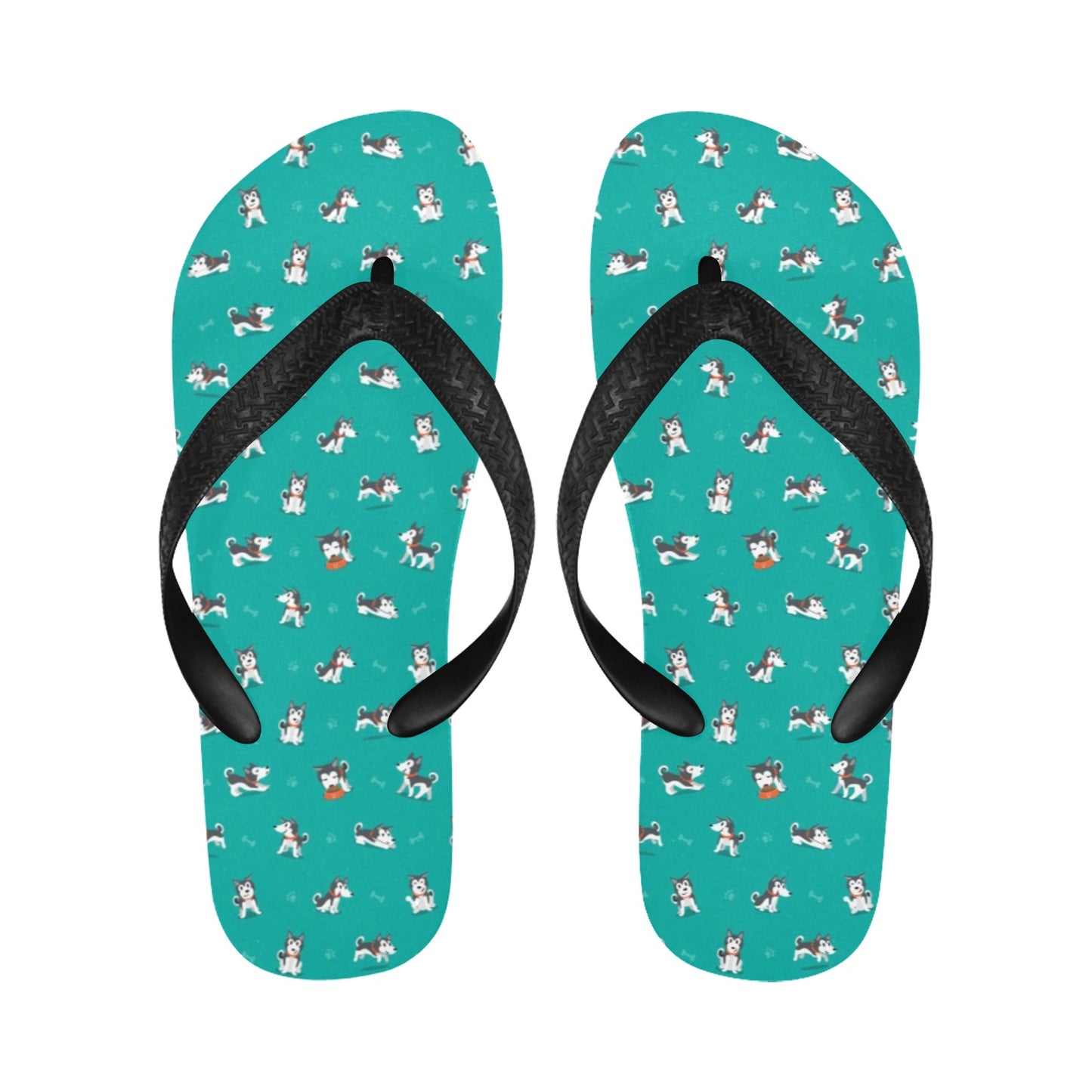 Siberian Huskies Print Design LKS303 Flip Flops