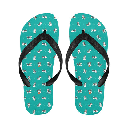 Siberian Huskies Print Design LKS303 Flip Flops