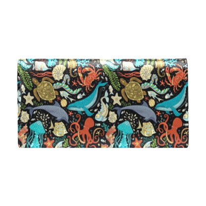 Underwater Animal Print Design LKS301 Women's Trifold Wallet