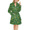 Shamrock Horse Shoes Saint Patrick's Day Print Design LKS307 Women's Fleece Robe