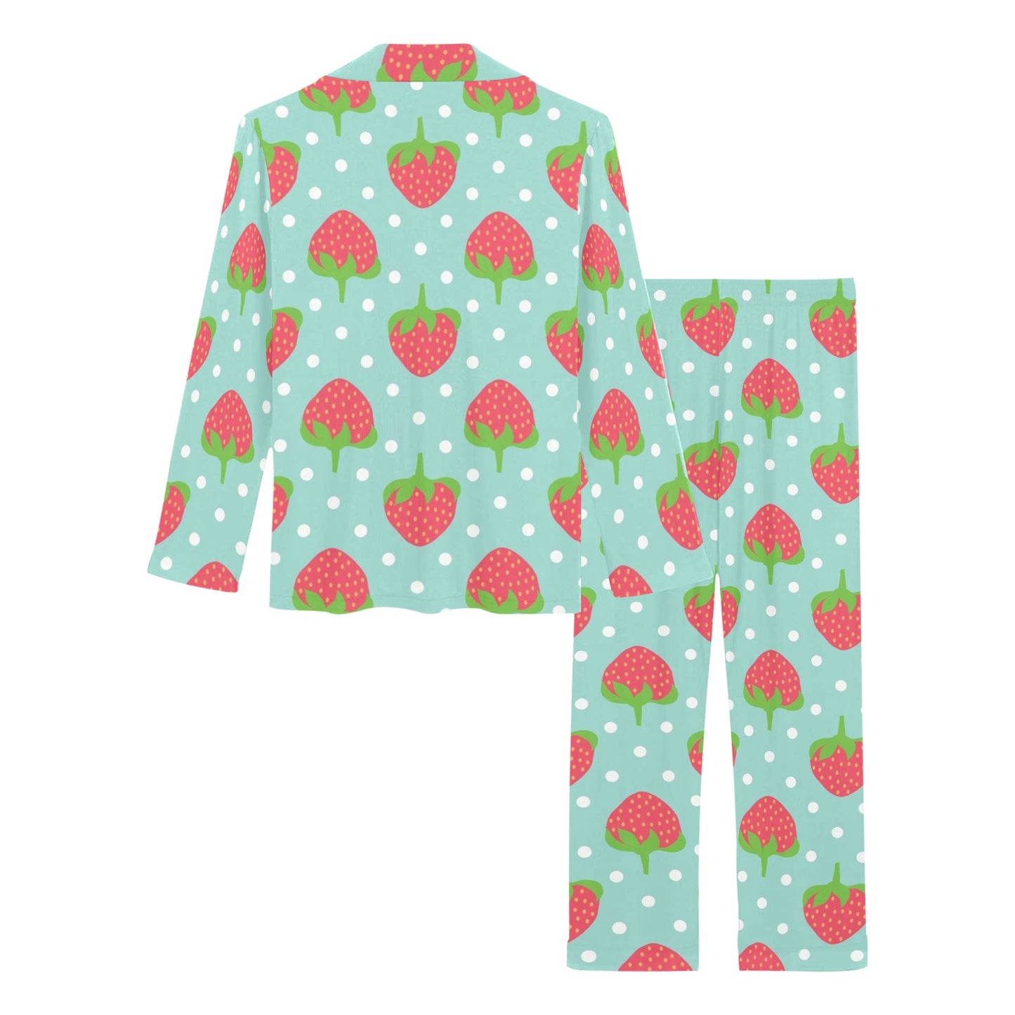 Strawberry Pattern Print Design SB06 Women's Long Pajama Set