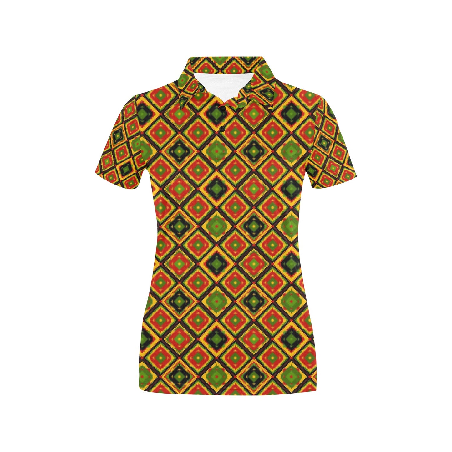 Rasta Reggae Color Pattern Women's Polo Shirt