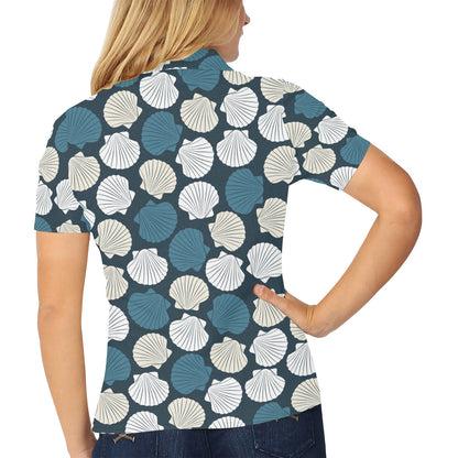 Seashell Print Design LKS3013 Women's Polo Shirt