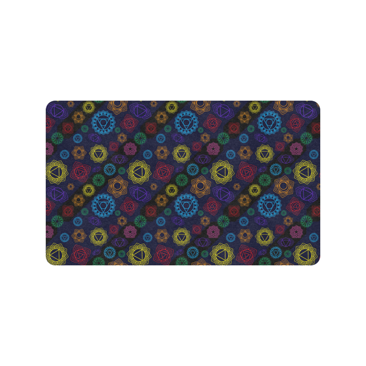 Chakra Colorful Print Pattern Rubber Doormat