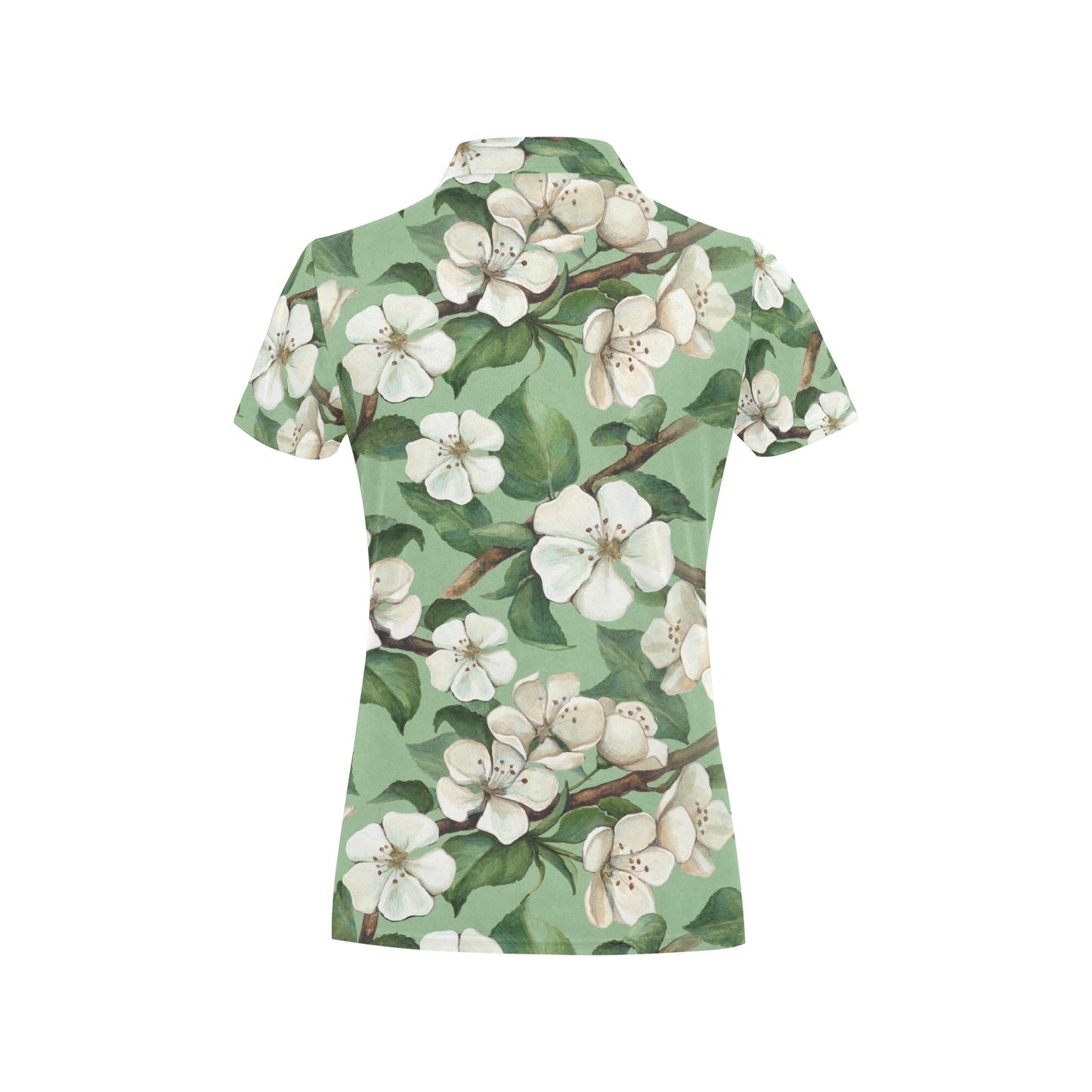 Apple blossom Pattern Print Design AB02 Women's Polo Shirt