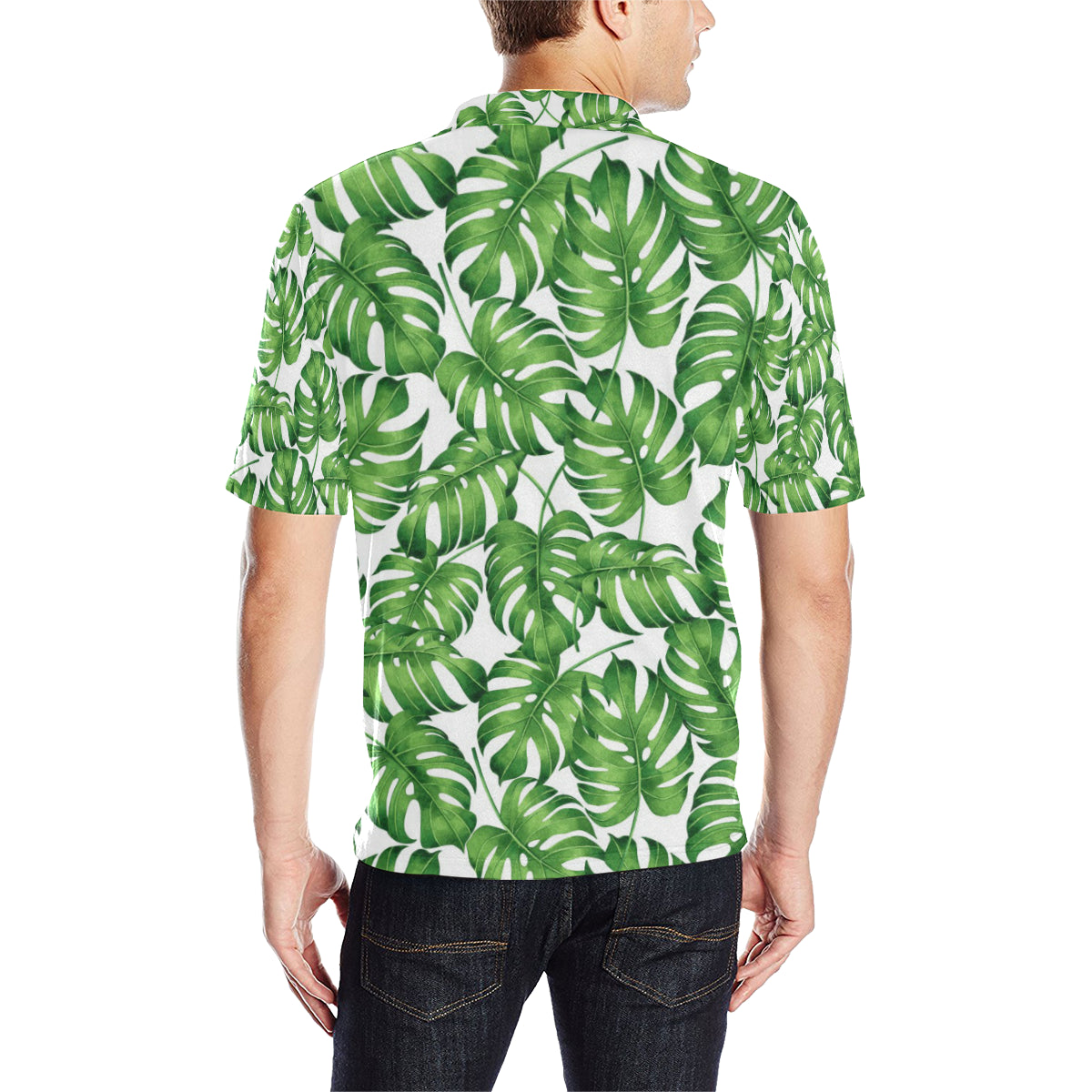 Palm Leaves Pattern Print Design PL08 Men Polo Shirt
