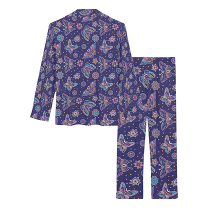 Butterfly Print Design LKS303 Women's Long Pajama Set