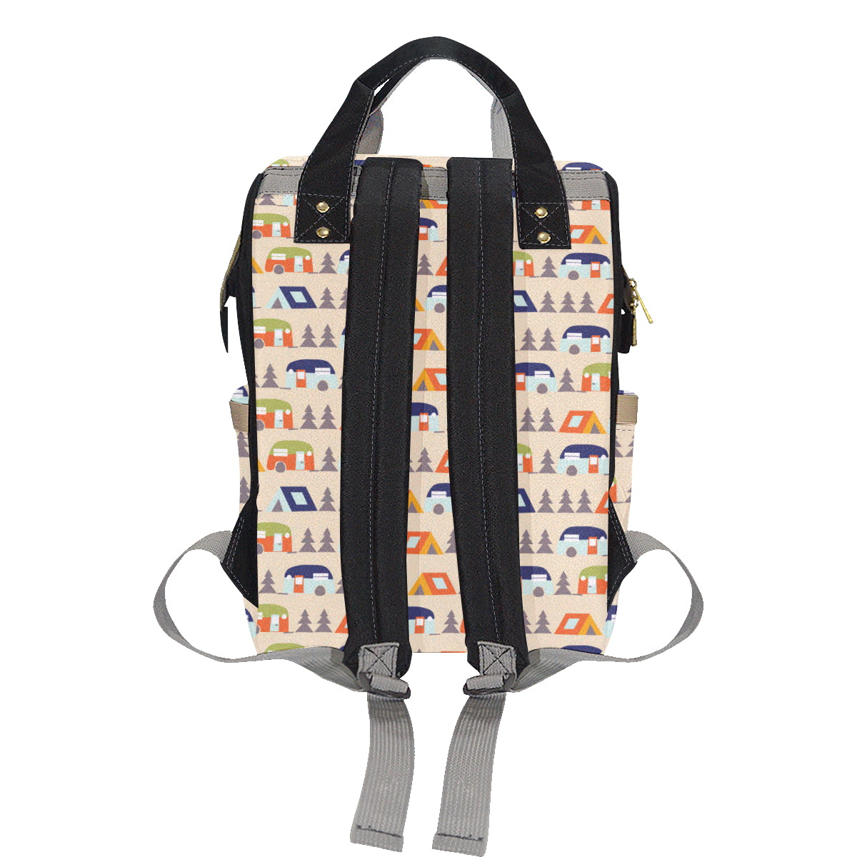 Camper Tent Pattern Print Design 03 Diaper Bag Backpack
