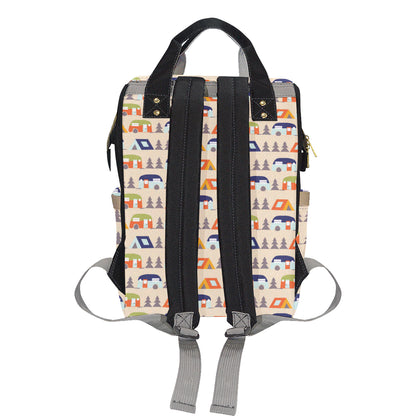 Camper Tent Pattern Print Design 03 Diaper Bag Backpack