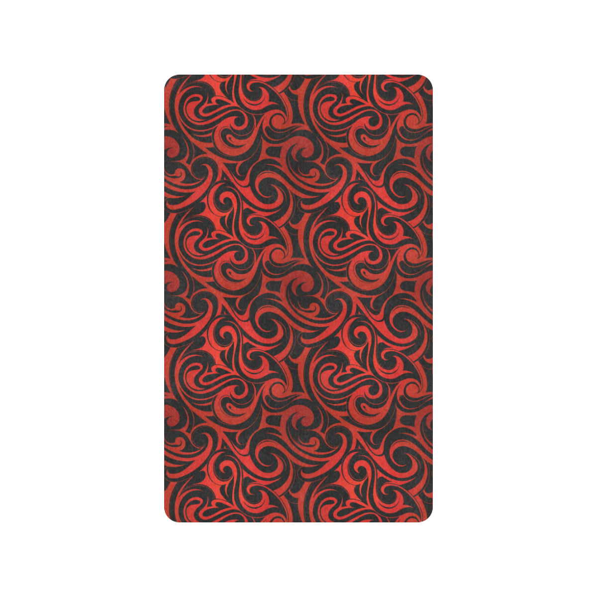 Maori Red Black Themed Design Rubber Doormat