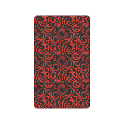 Maori Red Black Themed Design Rubber Doormat