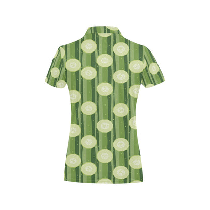 Cucumber Pattern Print Design CC03 Women's Polo Shirt
