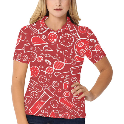 Phlebotomist Pattern Print Design A02 Women's Polo Shirt