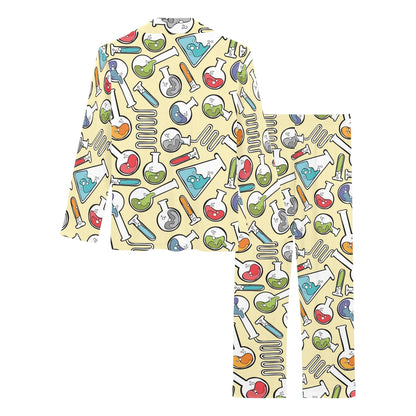 Chemical Pattern Print Design 04 Women's Long Pajama Set