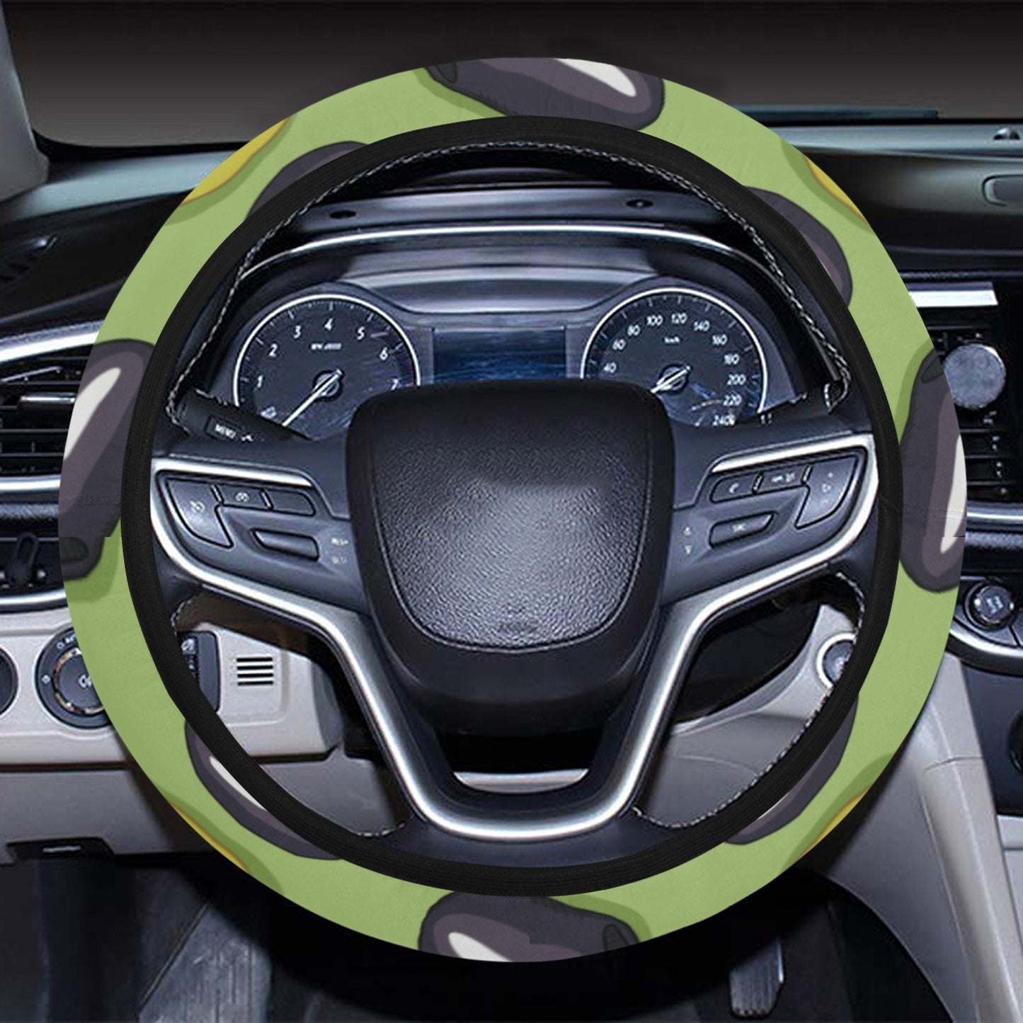 Olive Print Design LKS301 Steering Wheel Cover with Elastic Edge