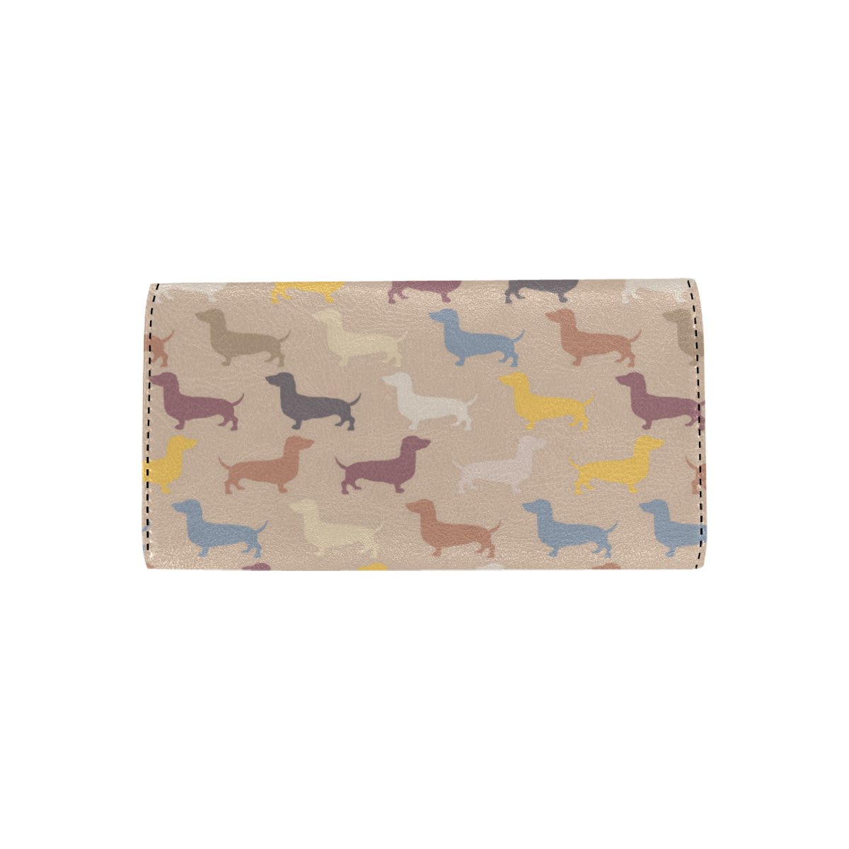 Dachshund Pattern Print Design 03 Women's Trifold Wallet