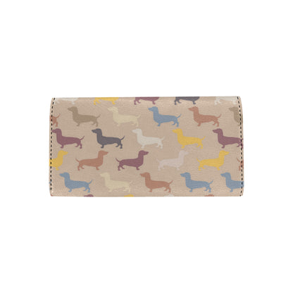 Dachshund Pattern Print Design 03 Women's Trifold Wallet