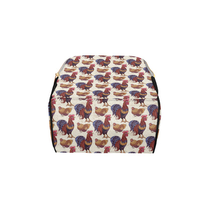 Rooster Pattern Print Design A03 Diaper Bag Backpack