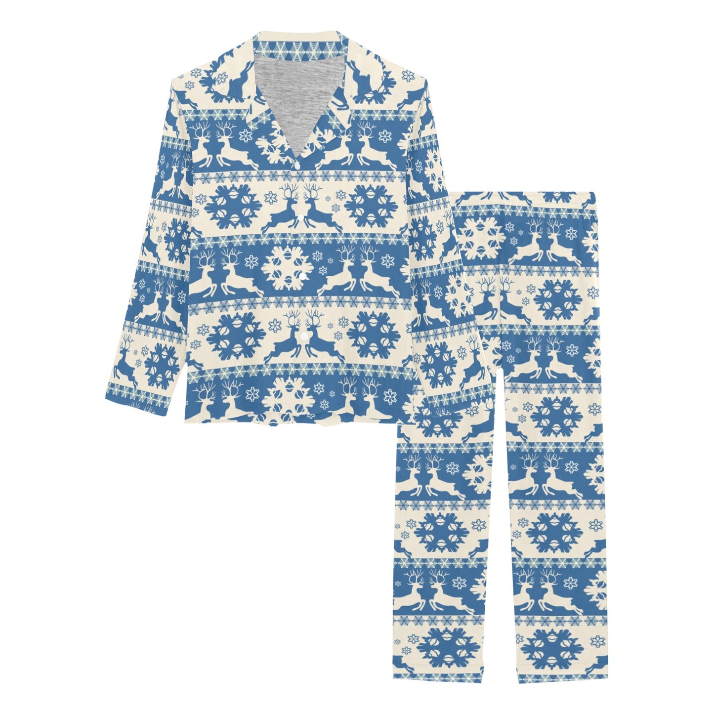 Reindeer Print Design LKS401 Women's Long Pajama Set
