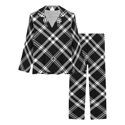 Madras Pattern Print Design 03 Women's Long Pajama Set