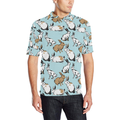 Rabbit Pattern Print Design RB018 Men Polo Shirt