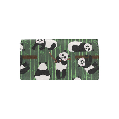Panda Pattern Print Design A04 Women's Trifold Wallet