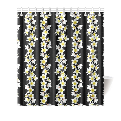 White Plumeria Pattern Print Design PM08 Shower Curtain