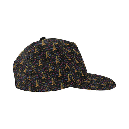 Eiffel Tower Love Paris Print Snapback Cap