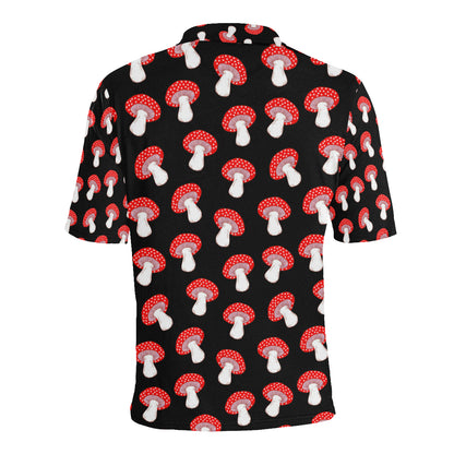 Mushroom Pattern Print Design A02 Men Polo Shirt