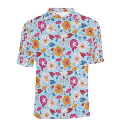 Morning Glory Pattern Print Design MG06 Men Polo Shirt