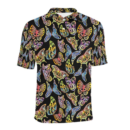Butterfly Water Color Rainbow Men Polo Shirt