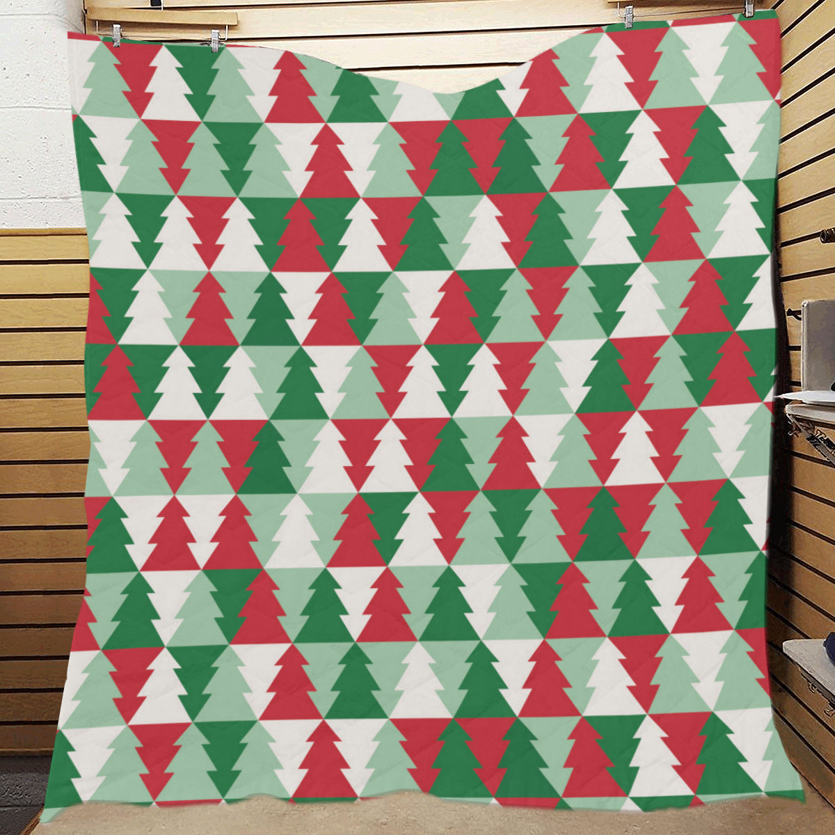 Christmas Tree Pattern Print Design 01 Premium Quilt