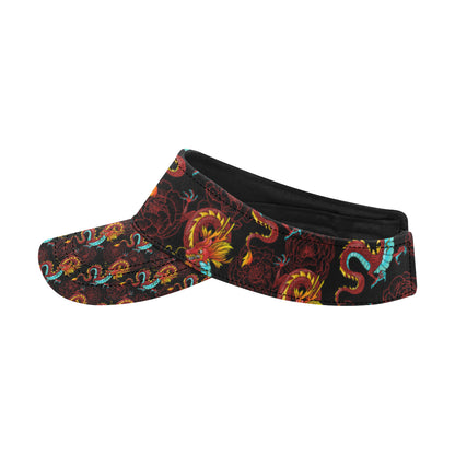 Chinese Dragons and Peonies Design Unisex Sun Visor