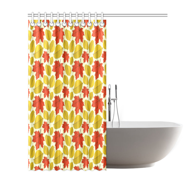 Elm Maple Leave Print Pattern Shower Curtain