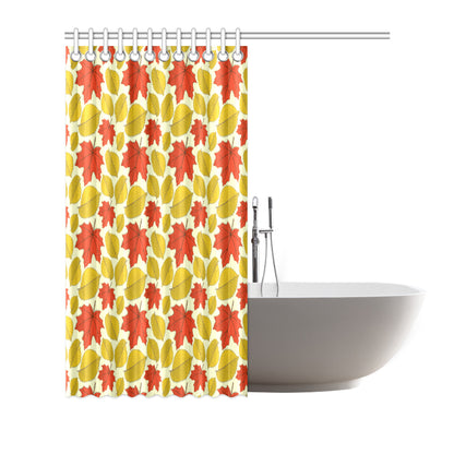 Elm Maple Leave Print Pattern Shower Curtain
