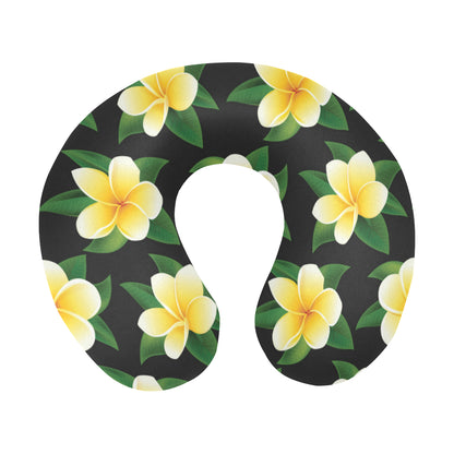 Plumeria Pattern Print Design A03 U-Shaped Travel Neck Pillow