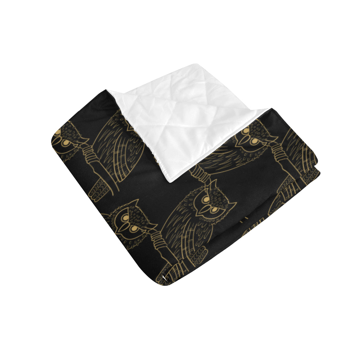 Gold Owl Pattern Premium Quilt