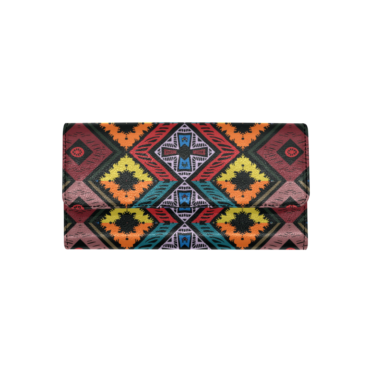 African Pattern Print Design 08 Women's Trifold Wallet