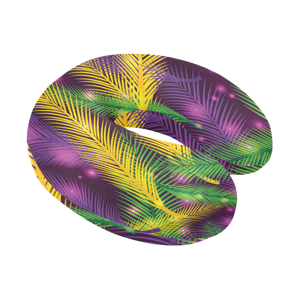 Mardi Gras Pattern Print Design 09 U-Shaped Travel Neck Pillow