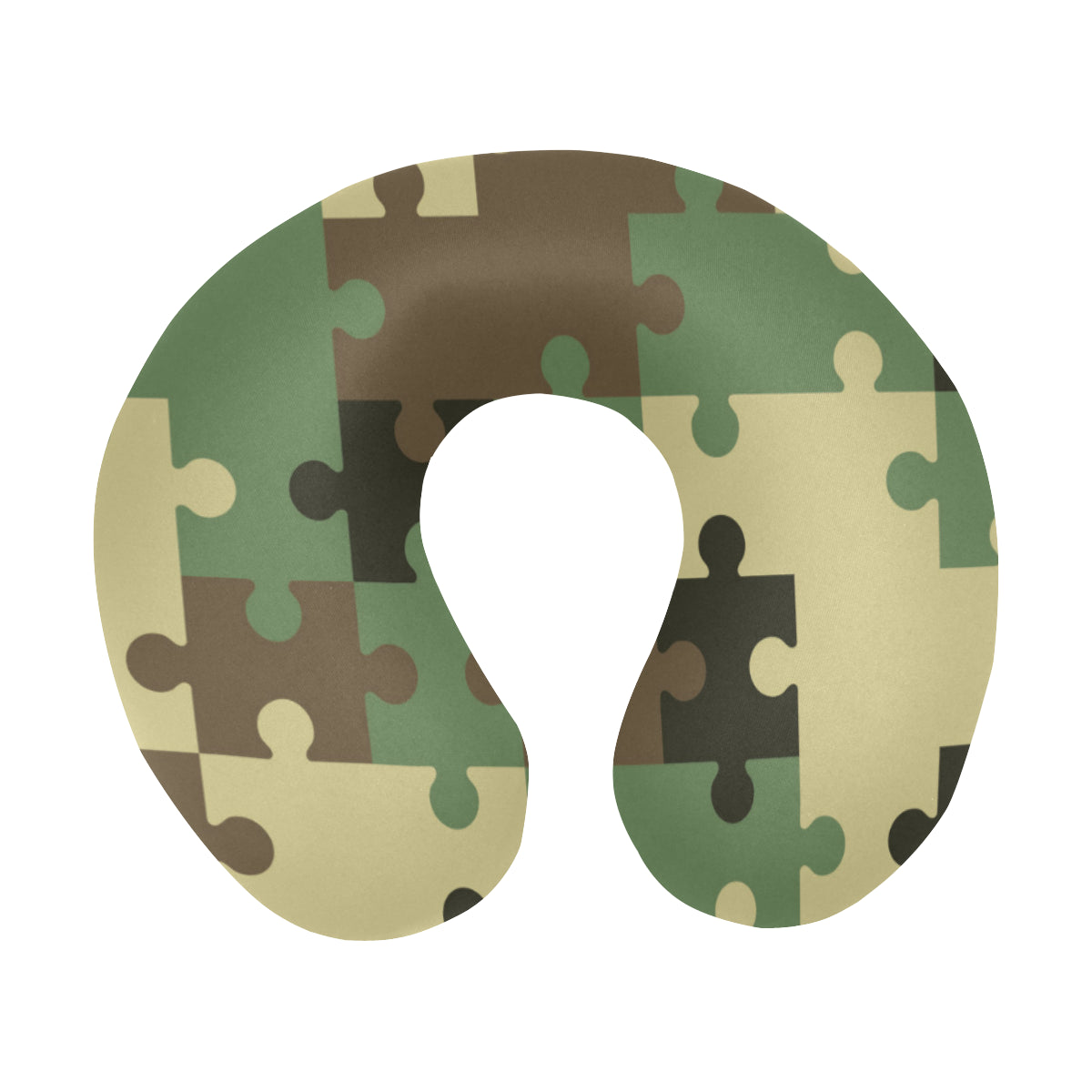 Puzzle Camo Pattern Print Design A03 U-Shaped Travel Neck Pillow