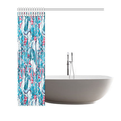 Funky Retro Pattern Print Design A05 Shower Curtain