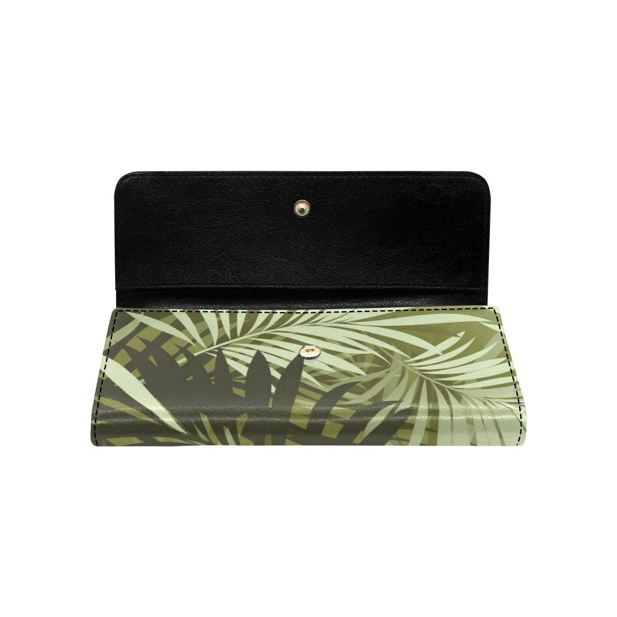Palm Leaves Pattern Print Design PL05 Women's Trifold Wallet