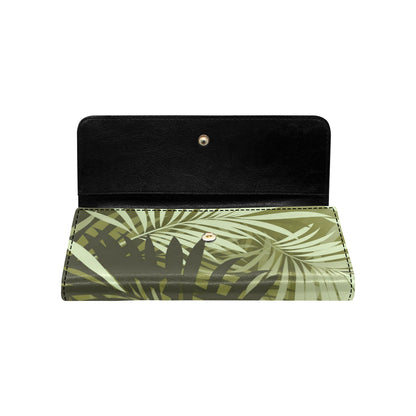 Palm Leaves Pattern Print Design PL05 Women's Trifold Wallet