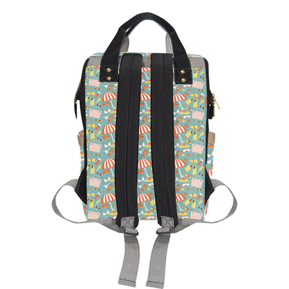 Beach Scene Pattern Print Design 02 Diaper Bag Backpack