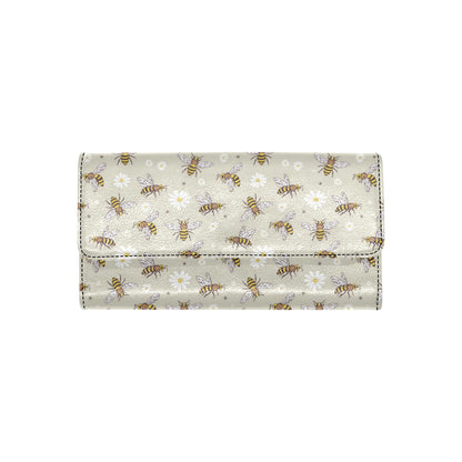 Bee Pattern Print Design 03 Women's Trifold Wallet